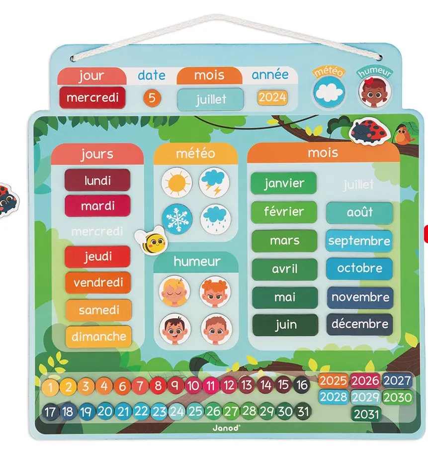 Janod - Calendrier Magnétique Keedy : Jeux de Qualité Reconditionnés
