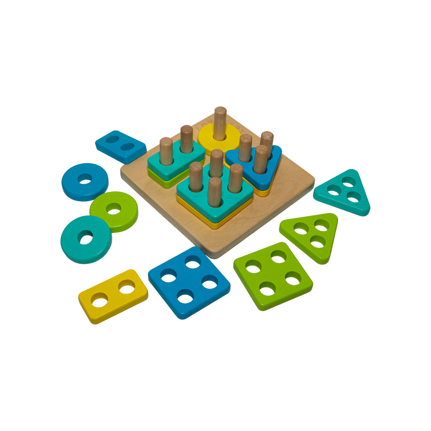 Puzzle en bois des formes géométriques à compter