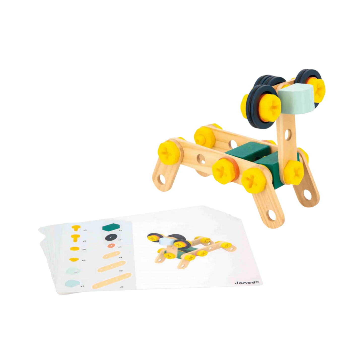 Janod - Jeu de construction Brico'Kids 50 pièces (bois) Keedy : Jeux de Qualité Reconditionnés