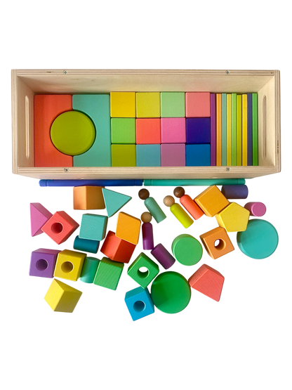 Lovevery - Boîte de Cubes en Bois 70 pièces