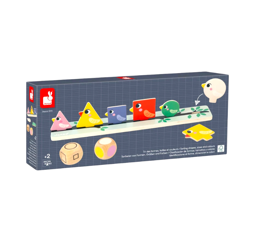 Janod - tri des formes, tailles et couleurs Keedy : Jeux de Qualité Reconditionnés