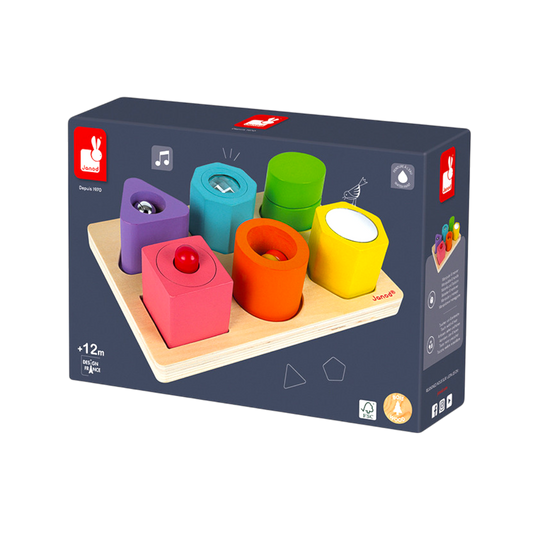 Janod - Puzzle 6 cubes sensoriels I wood (bois)