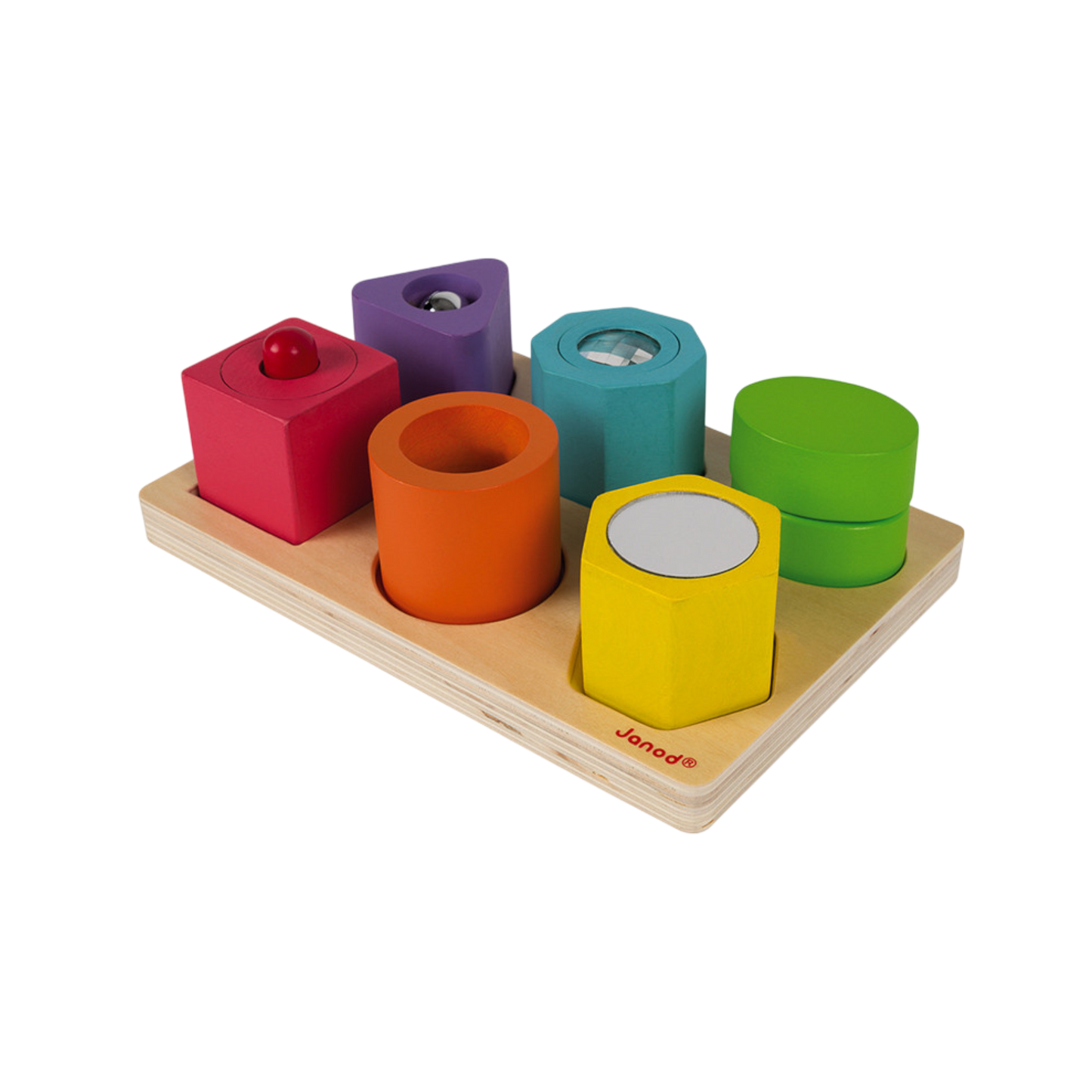 Janod - Puzzle 6 cubes sensoriels I wood (bois)