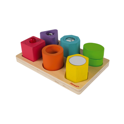 Janod - Puzzle 6 cubes sensoriels I wood (bois)